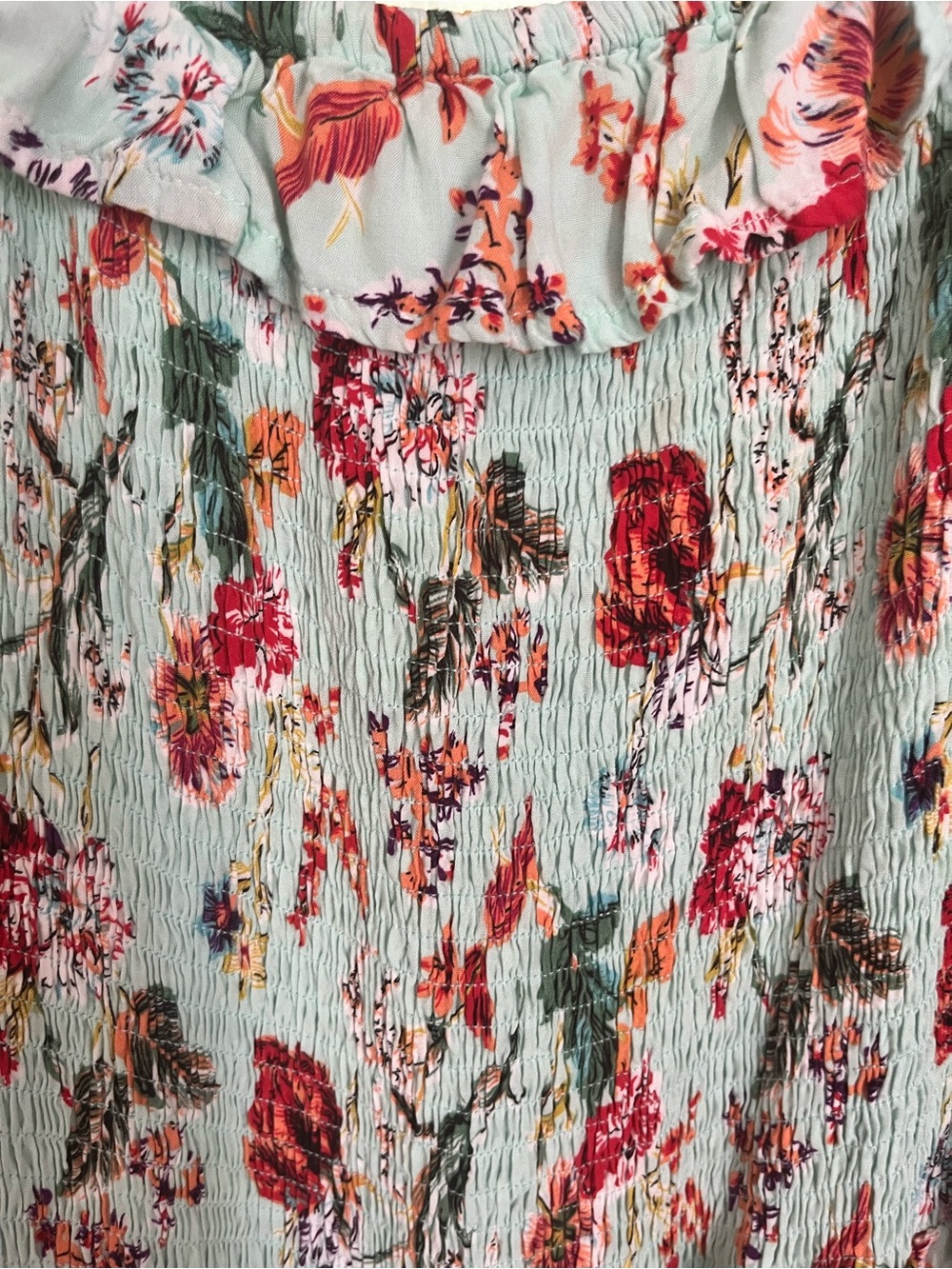 Abel The Label Boho Floral Smocked Tiered Maxi Dress Size M - Picture 5 of 6